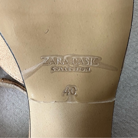 Zara Women's Tan and Black Heels with Buckle Two-Toned Shoes Workwear - Picture 7 of 7